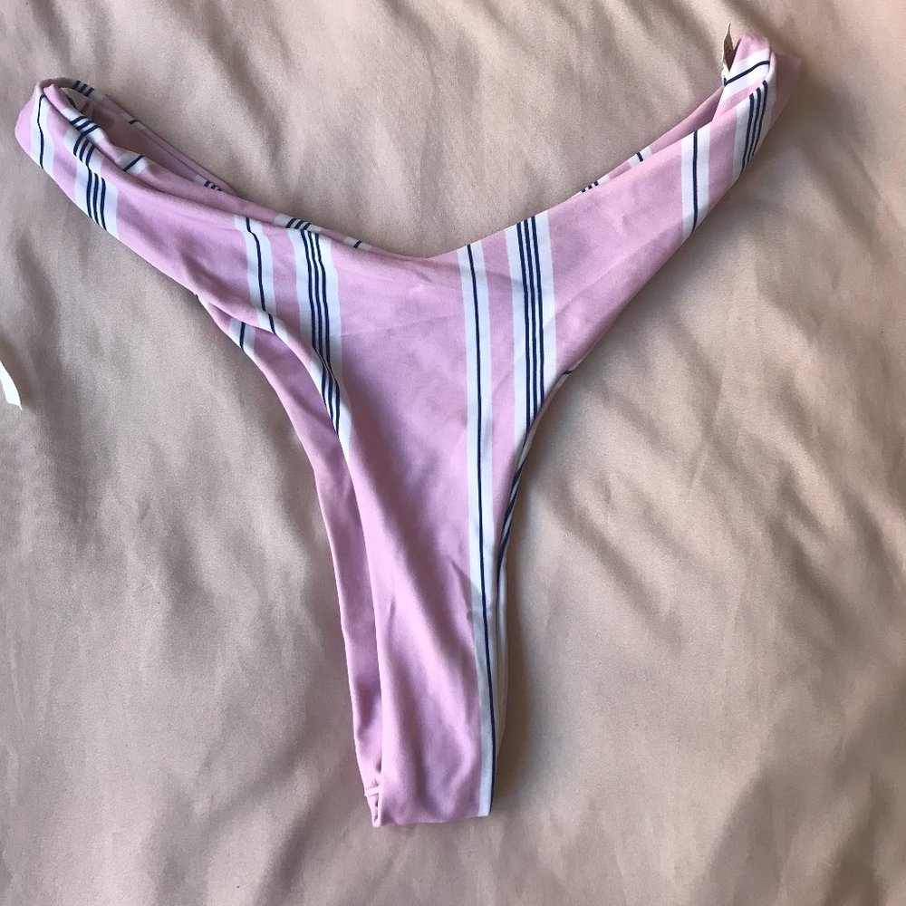 Striped Cheeky/Thong Bikini Bottoms